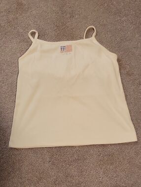 Cream Spaghetti-Strap Camisole with Stud Accent